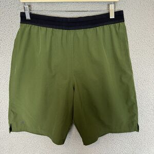 S Fabletics Shorts Mens M Green The Fundamental Stretch Athletic 9"‎ Lined
